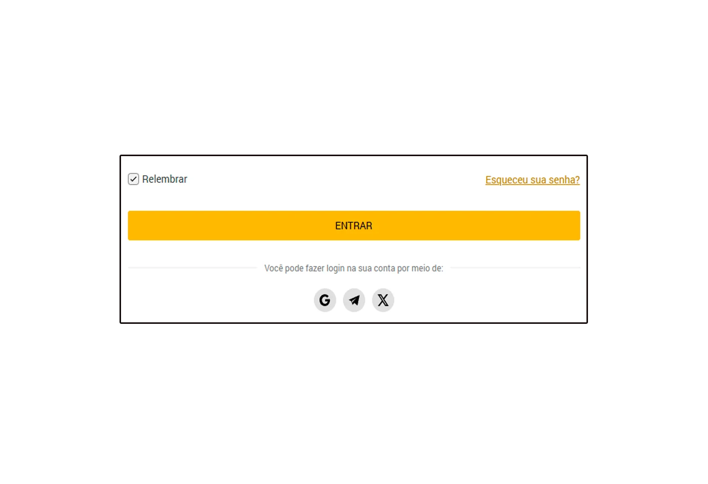 Confirmação de login
